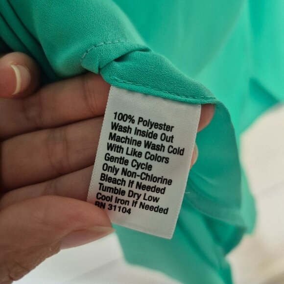 Kaari Blue Sleeveless Mint Green Blouse XL Womens Top - Picture 5 of 5